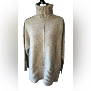 Topshop knit exposed seam turtleneck oversized relaxed sweater